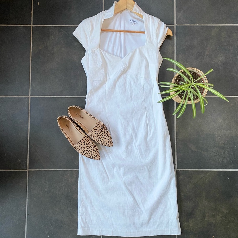 Le Chateau fitted white dress